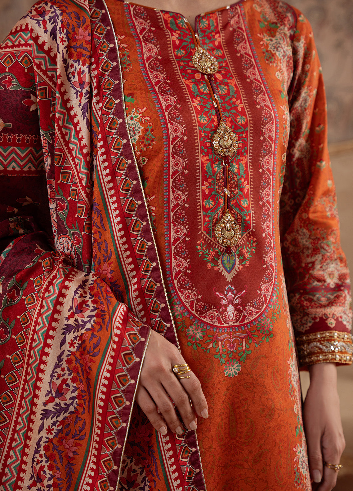 Gulaal | Velouré Printed Silk | Rustic Regalia SKU:GS - 07