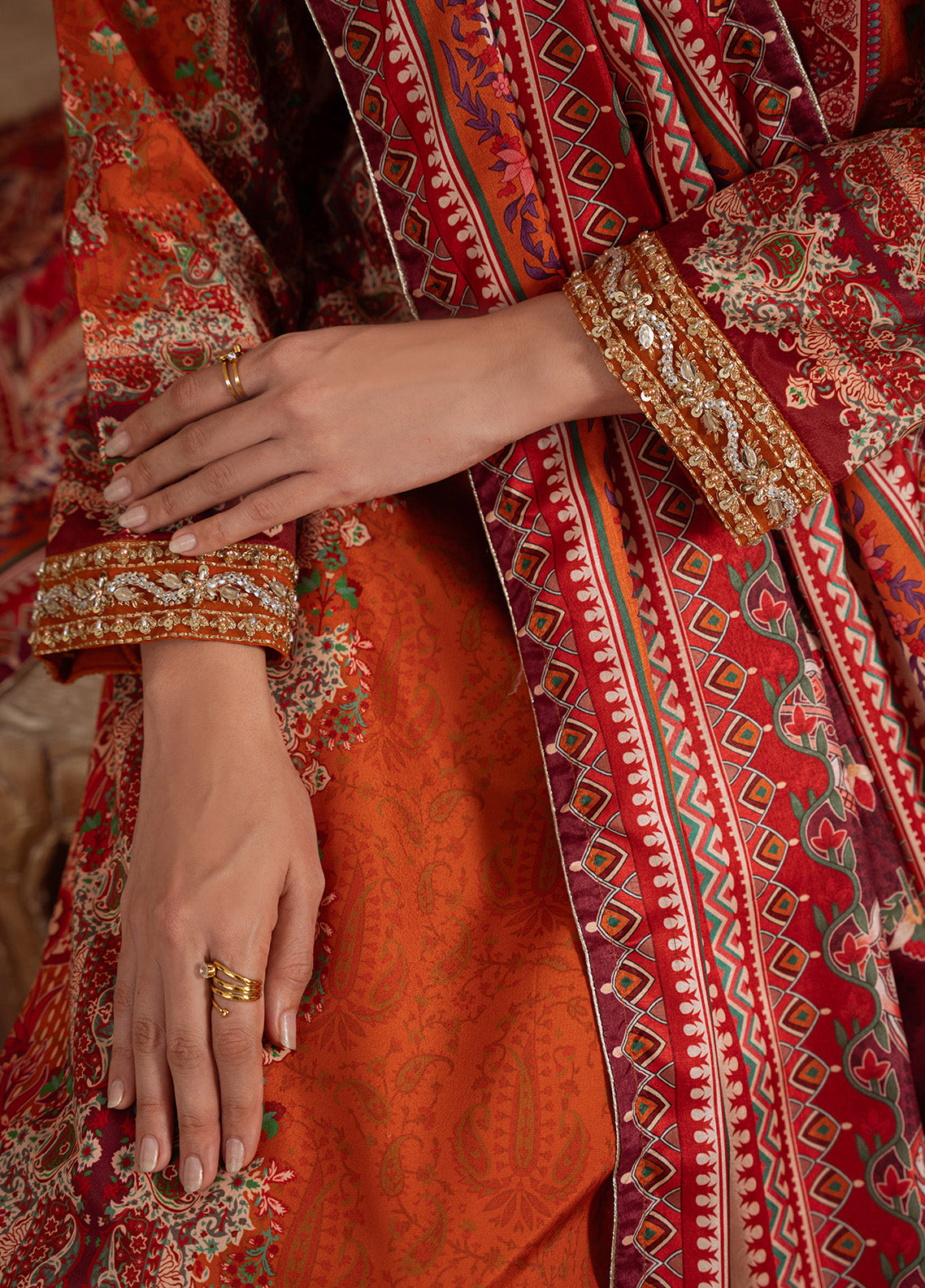 Gulaal | Velouré Printed Silk | Rustic Regalia SKU:GS - 07