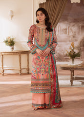 Gulaal | Velouré Printed Silk | Coral Éclat SKU:GS - 08