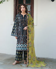 Roheenaz Whispered Florals Unstitched Volume 2 | Garden Mist