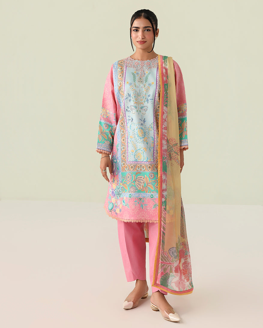 Roheenaz Rosette Unstitched Lawn '26 | Golden Hour