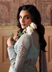 Gulaal Delina embroidered chiffon dupatta with organza border – Evayna Festive'25