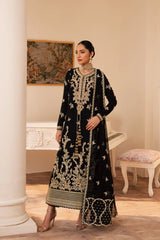 Embroidered chiffon back of Emaan Adeel's formal wear SVARA
