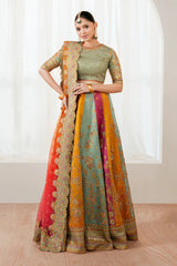 Handmade raw silk front panel in aqua for Baroque UF-4036