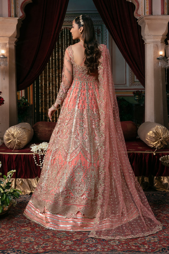 Back design of candy pink Khushbu formal outfit