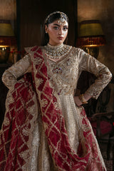 Imrozia Shahkar skin gold masoori embroidered dress