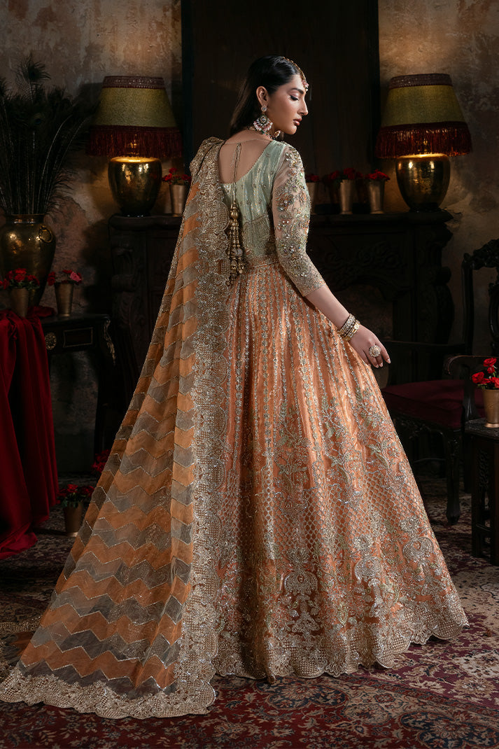Orange dupatta of Sitarah luxury dress