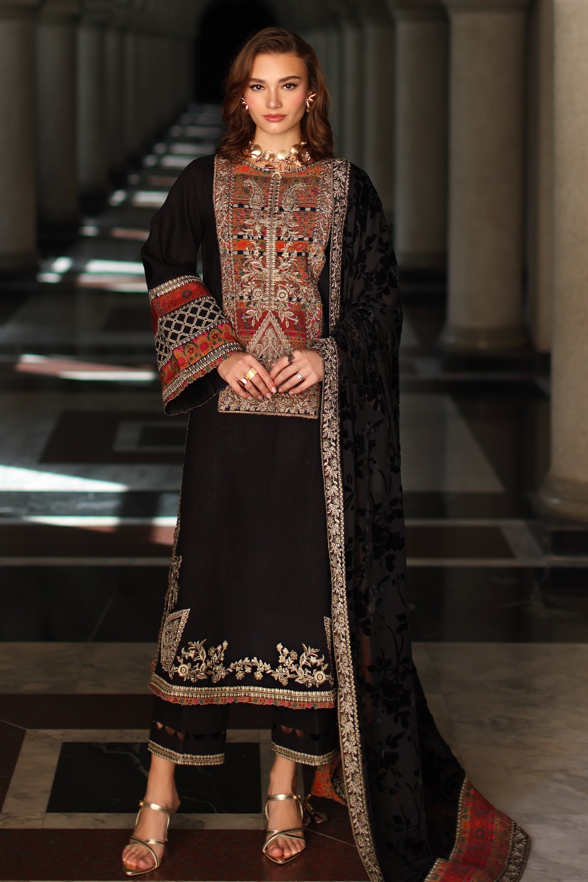 CHARIZMA POSHIMA VOL 3 2025 WINTER | 3-pc Unstitched Embroidered Dyed Leather Shirt PSW5-21