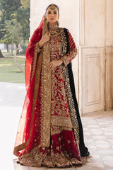 Mehfil-e-uroos Collection By Bazzaz Crimson Cascade