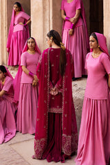 Imrozia Serene style Emaan Adeel KASYRA bridal formal dress in chiffon and raw silk