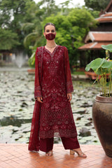 Kuch Khas K-105 Naayab collection embroidered chiffon shirt with dupatta