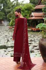 Kuch Khas K-105 formal dress with organza borders and handmade neckline