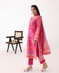 Roheenaz Rosette Unstitched Lawn '26 | Lumina