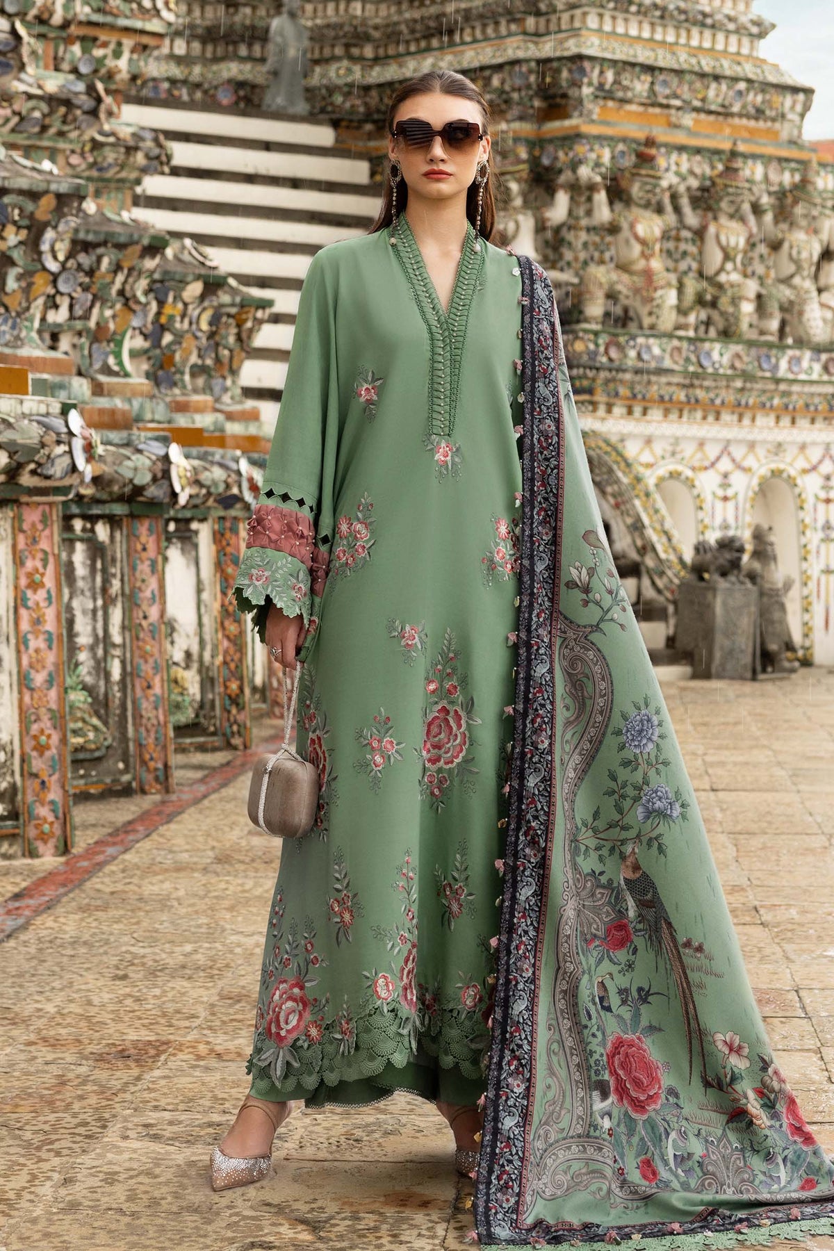 Maria B | MPT-2808-A | 3 Piece Unstitched Embroidered Twill Linen Suit