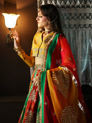 Mahnur Nazgul PK-07 Pakeezah Luxury Formals silk panels and embroidered borders