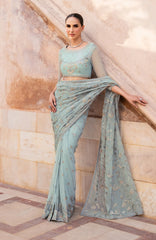 Matching sequins net dupatta of SBA-06 INEESA by Zarif