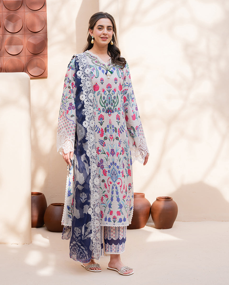 Roheenaz Summer in Bloom | Printed Lawn | Rosette
