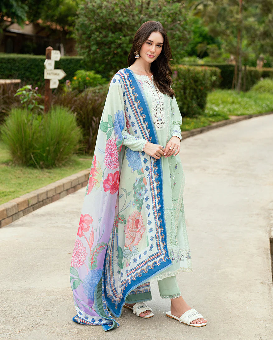 Organza lace on sleeves and trouser in Roheenaz Veloura suit