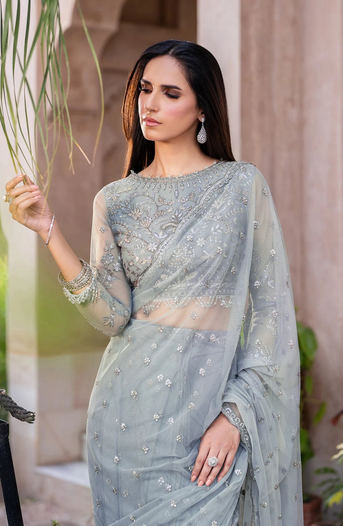 Pallu borders with intricate sequins embroidery – SBA-04 YASMIN