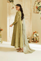 Printed back and sleeves of UE-447 lawn frock by Iznik
