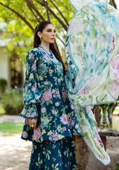 Printed chiffon dupatta from Elaf AZURE FERN gharara suit