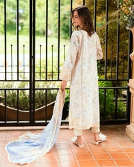 Printed lawn back with embroidery on Roheenaz Celestra suit