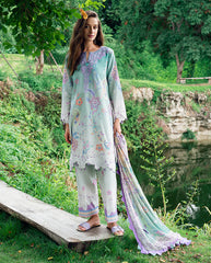 Printed lawn front panel of Roheenaz Jazmine Haze dress