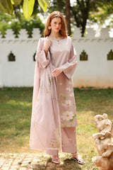 Printed lawn shirt front and back view of Iznik UE-529