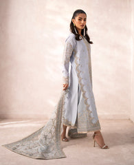 Raw silk embroidered belt border detail from Xenia Zarbaha