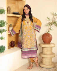 Roheenaz Amaaya cambric suit with dyed trouser and printed dupatta