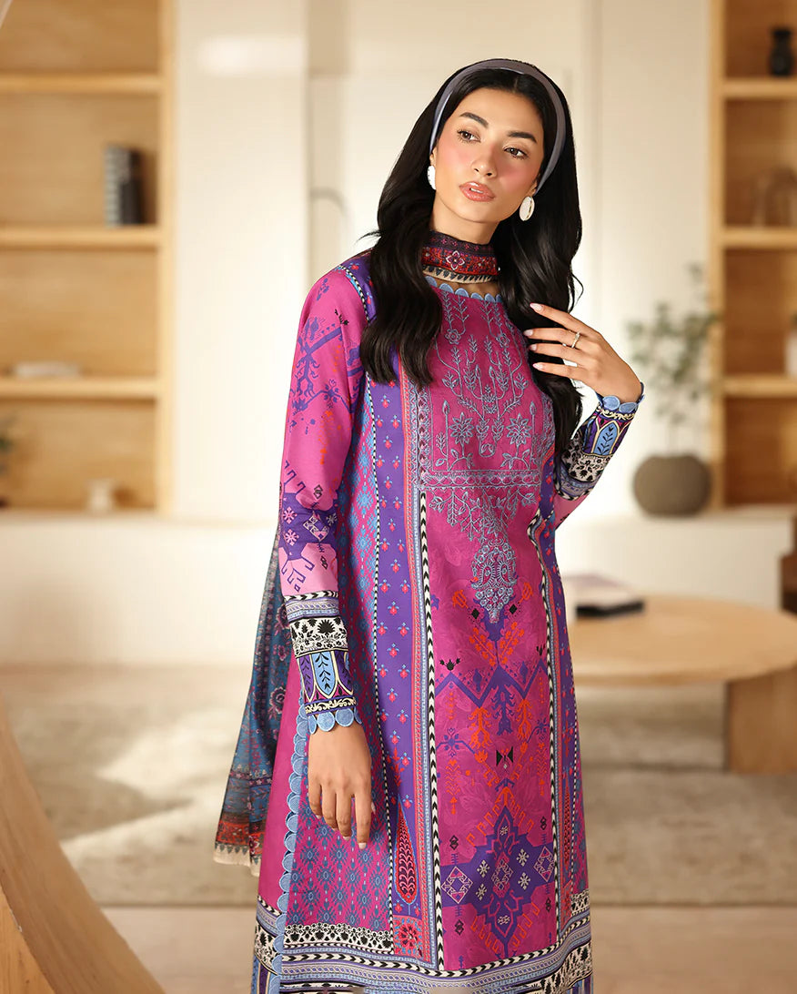 Roheenaz Irha printed monar dupatta with cambric shirt