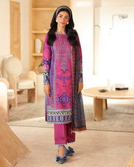Roheenaz Irha printed cambric shirt with embroidered neckline