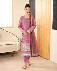 Roheenaz Nabeeha printed cambric shirt with dyed trouser