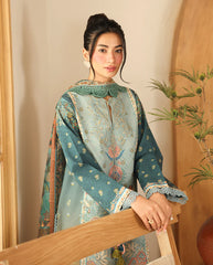 Roheenaz Shafia printed monar dupatta with cambric shirt and trouser