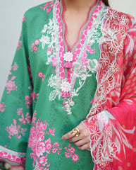 Roheenaz Whispered Florals Unstitched Volume 2 | Rose Mist