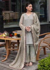 Sequins embroidered chiffon front of Sahane CT 25007 Dew
