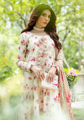 Sleeves detail of Elaf ECD-2A IVORY PEONY in digital lawn