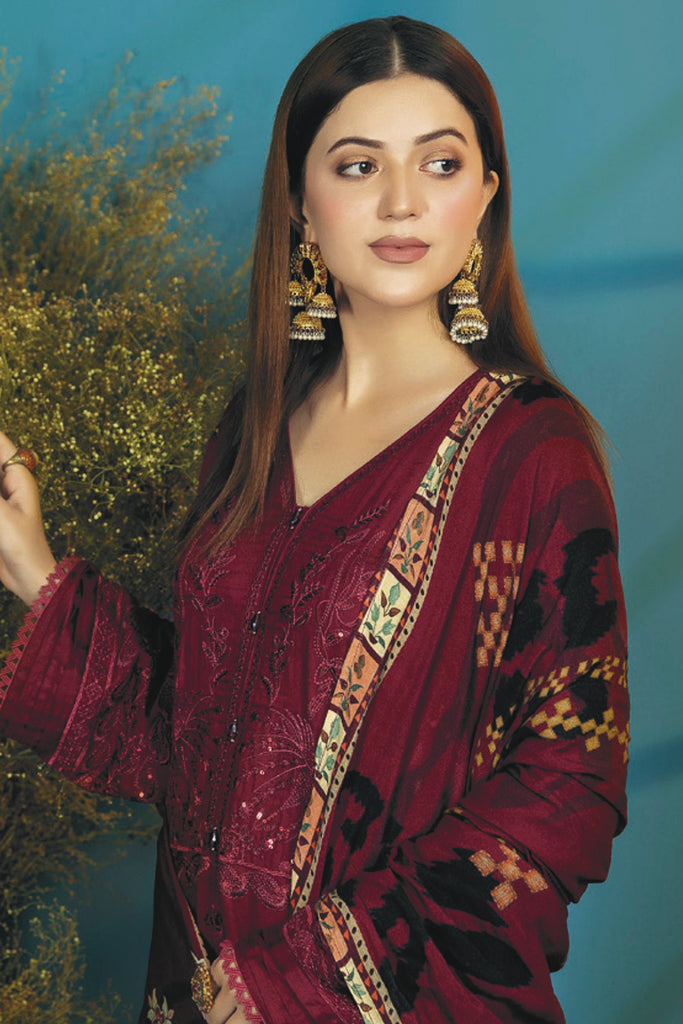 Tehzeeb Embroidered Chikankari Self Linen Collection With Shawl By Riaz Arts TL-141