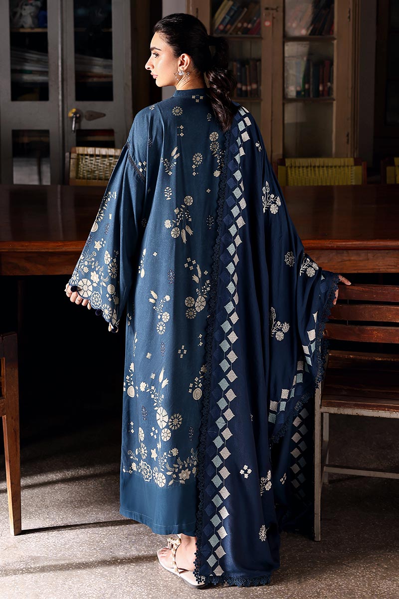 Dreamy Dune — blue linen printed 3PC suit by Cross Stitch
