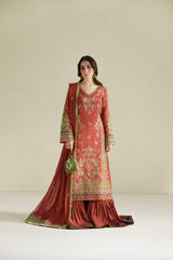 Vera Raw Silk Edit '26 | Zar Rust Shirt Set