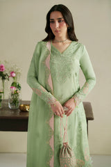 Vera Raw Silk Edit '26 | Gajra Mint Green Shirt Set