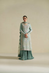 Vera Raw Silk Edit '26 | Meena Powder Blue Shirt Set