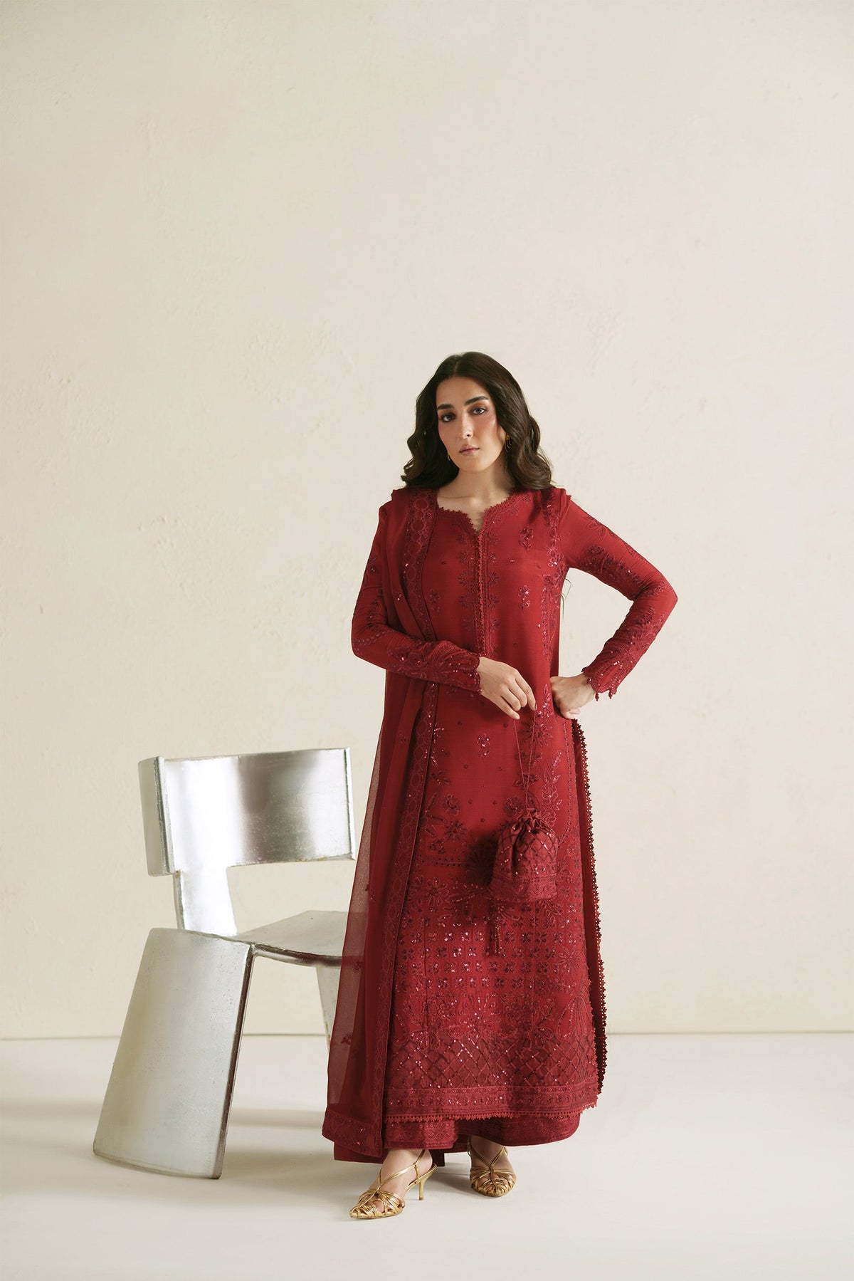 Vera Raw Silk Edit '26 | Laal Crimson Shirt Set