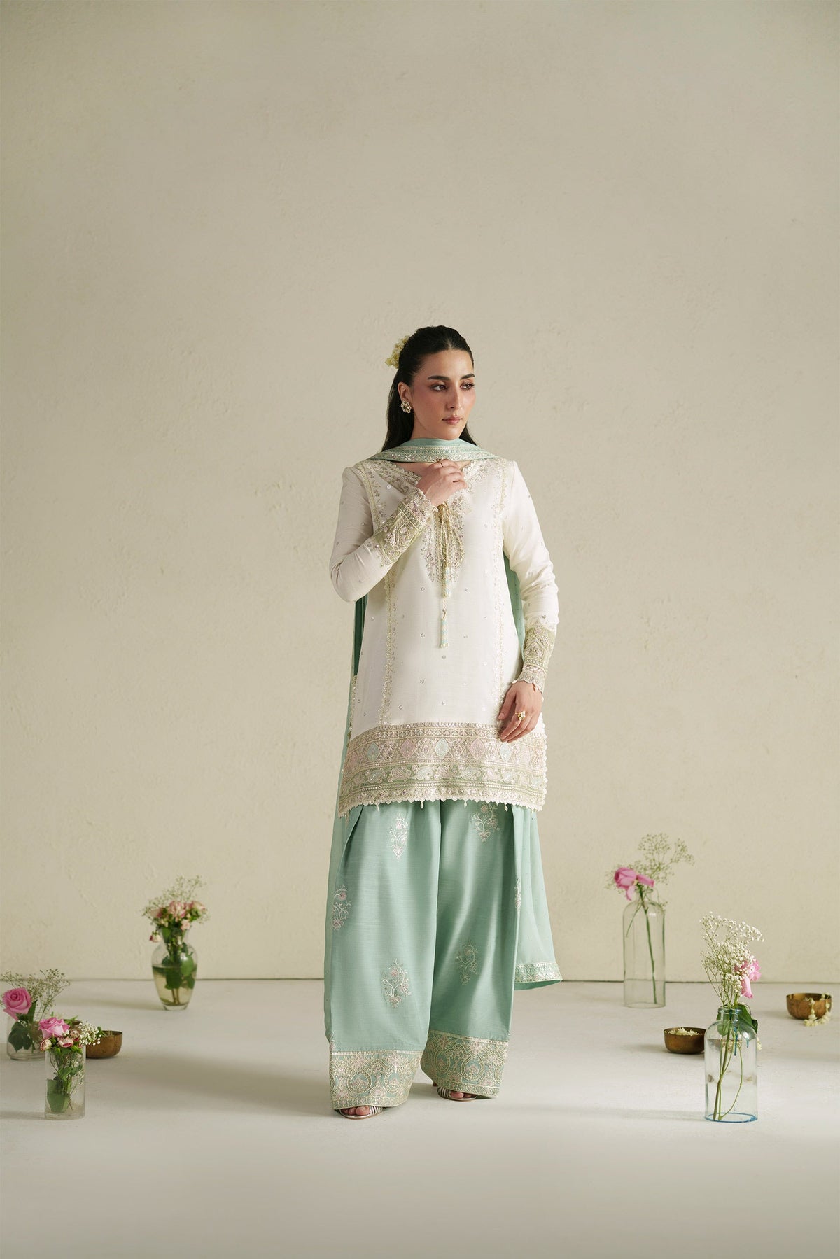 Vera Raw Silk Edit '26 | Aab Ivory Shirt Set