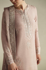 Vera Raw Silk Edit '26 | Naqsh Soft Pink Shirt Set