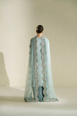 Vera Raw Silk Edit '26 | Meena Powder Blue Shirt Set
