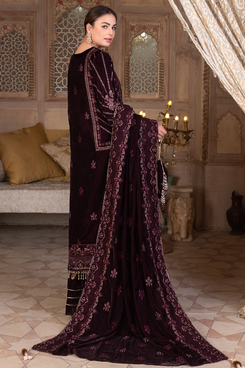 Luxury Embroidered Velvet Collection '23 By Wania WP-276