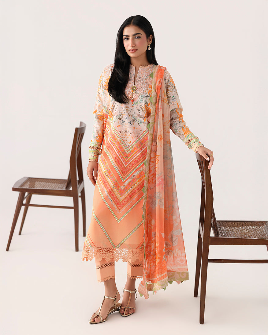 Roheenaz Rosette Unstitched Lawn '26 | Whispering Wind