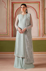 Zarif DINAAR Falesia Formals '25 hand-embellished net shirt and raw silk lehnga
