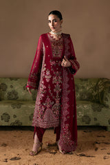 Zarposh Poise Moonlit Muse embroidered chiffon dress with raw silk